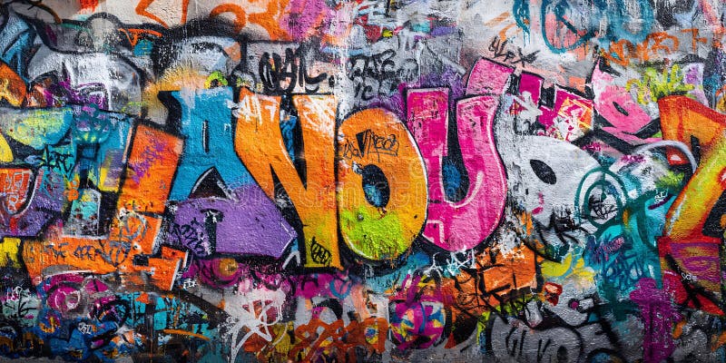 Vibrant Graffiti Art Colorful Urban Texture Stock Illustration