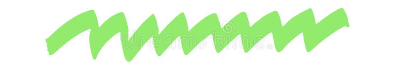 Vibrant green highlighter scribble underline stock illustration