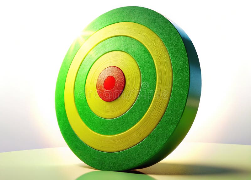 Achieving Excellence in Customer Service A Green Target Focuses on Professional Quality and Growth stock illustration