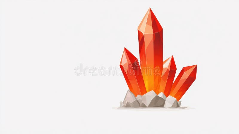 Crystalline Thermal Dynamics in Minimalistic Scientific Presentation of Red Gemstones royalty free illustration