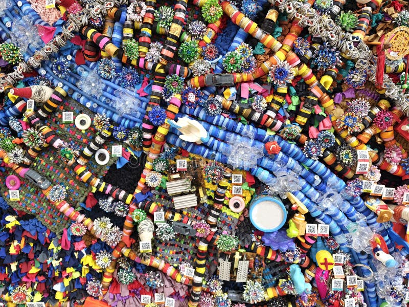 A vibrant and intricate abstract artwork featuring a multitude of colorful shapes and textures. stock photos