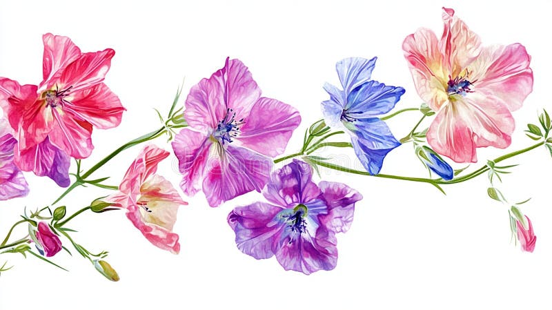 Vibrant Larkspur Flower Blossom isolerad på vit bakgrund Perfekt för vårdesign och Floral vektor illustrationer