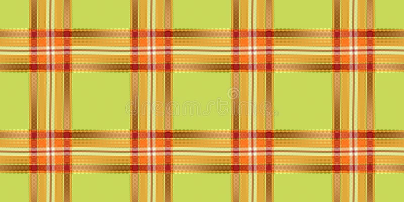 Vibrant lime green, orange, and brown plaid pattern. Perfect for textile design, website backgrounds, or crafting projects. This stock illustration