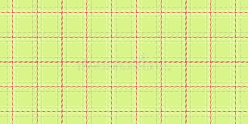 Vibrant lime green plaid pattern with thin red lines. Perfect for textile designs, website backgrounds, or crafting projects. stock illustration