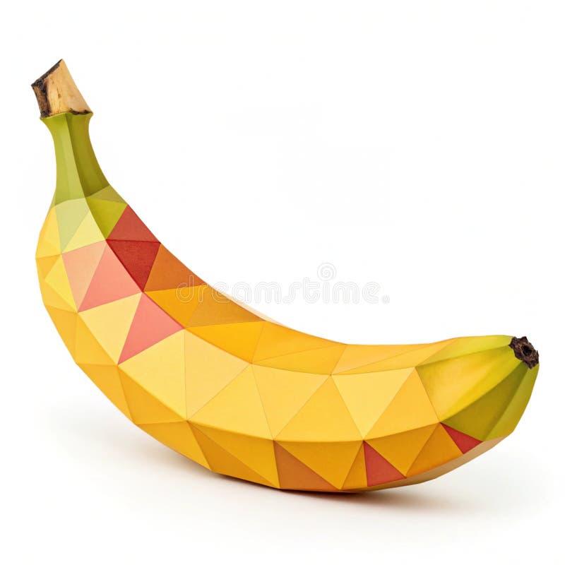 Vibrant Low Poly Banana royalty free illustration