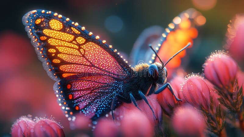 Vibrant Macro Bee Wing Patterns in Colorful Light royalty free stock images