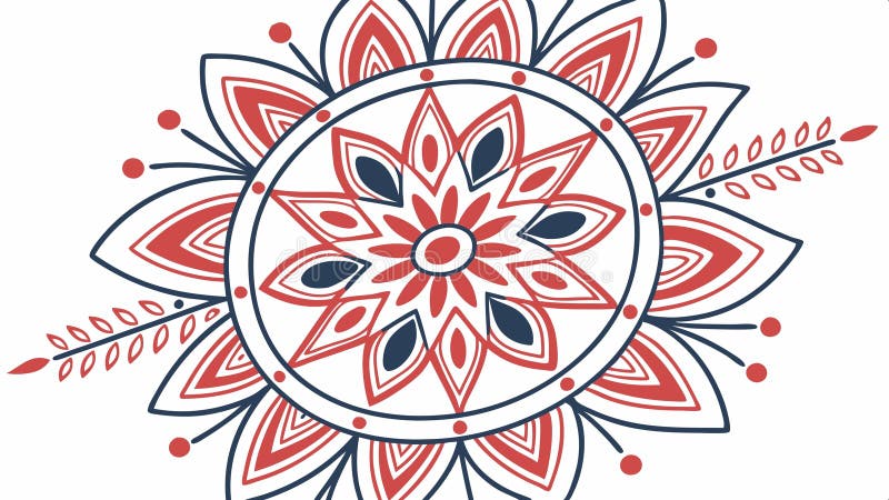 Vibrant mandala with star and floral elements, intricate geometric art vector design Generative AI royalty free illustration