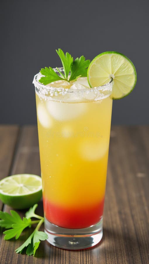 Vibrant Margarita with Salted Rim on a Chilled Glass Stock Illustration Vibrant Margarita with Salted Rim on a Chilled Glass Stock Illustration