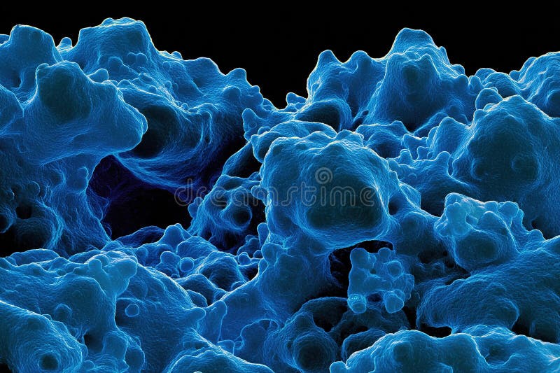 Vibrant microscopic view of textured blue cellular structures illuminating scientific exploration vector illustration