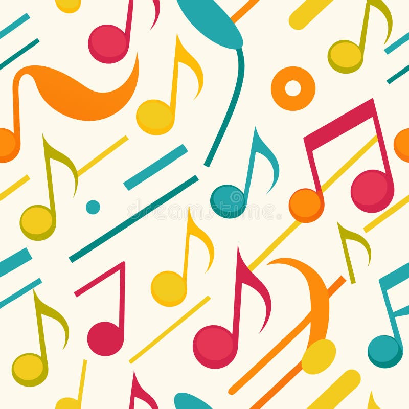 Vibrant music notes pattern royalty free stock image