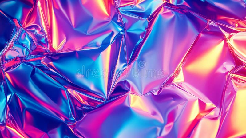 A vibrant, neon-colored poster texture, crumpled and folded at random angles, creating sharp royalty free stock images