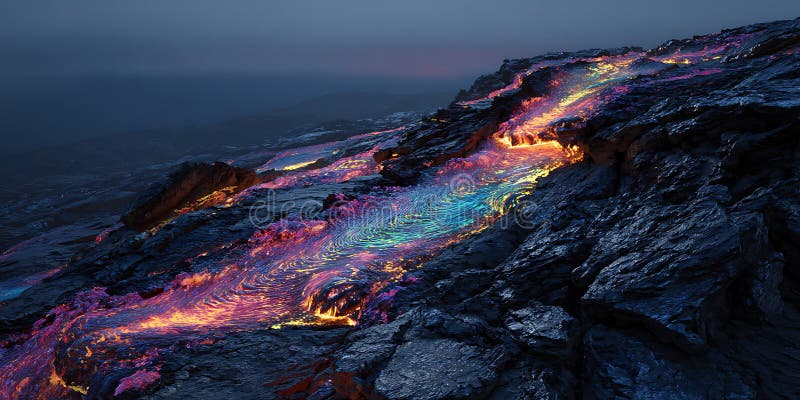 Vibrant Night Lights on Mountainside A Stunning Landscape vector illustration