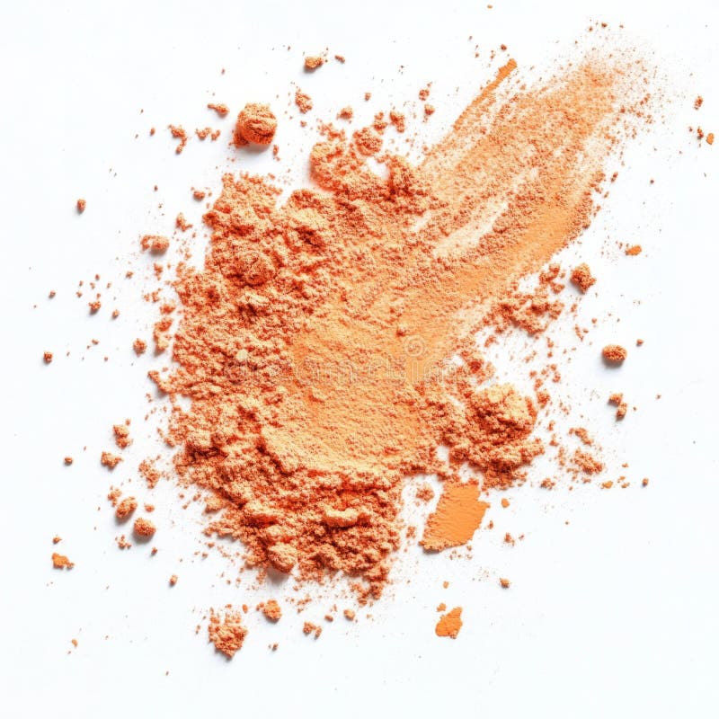 Vibrant orange powder on white background for creative design concepts royalty free stock photo