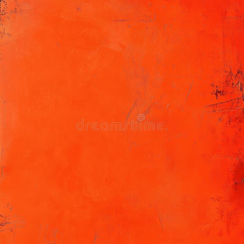 Vibrant orange textured canvas painting with rough brushwork royalty free stock photography