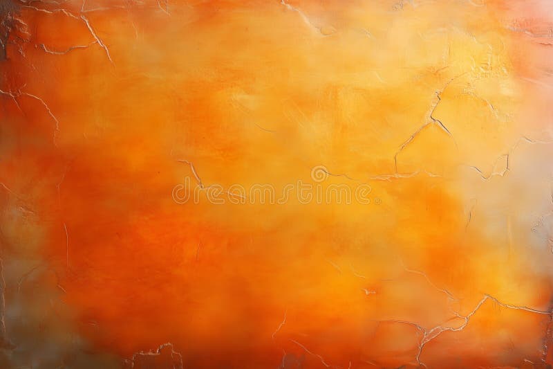 Vibrant orange and yellow textured background with cracks stock photo