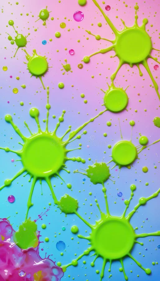 Vibrant paint splashes create a colorful backdrop for mobile displays vector illustration