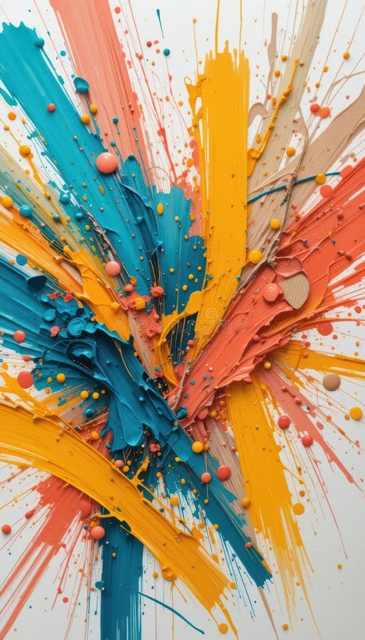 Vibrant Paint Splatter Abstract Background stock images