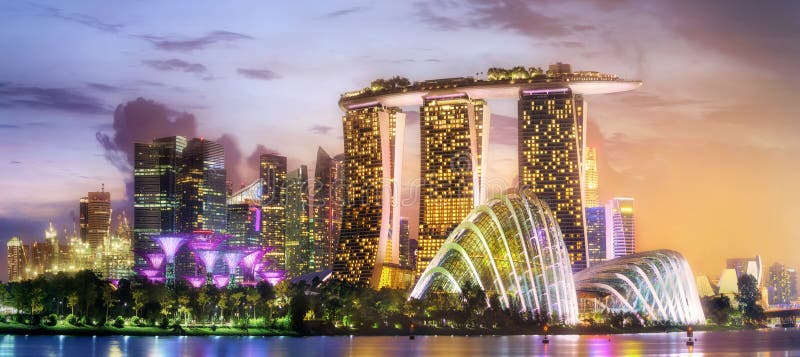 Singapore skyline background