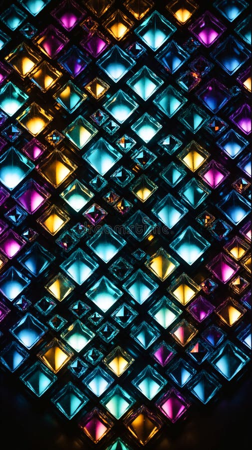 Vibrant Pattern of Multicolored Diamond Tiles, Abstract Geometric Design, High-Resolution Image royalty free illustration