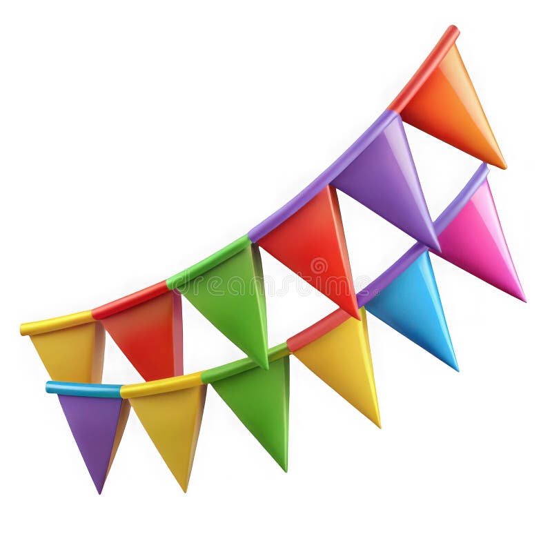 Vibrant pennant flags in a festive arrangement stock illustration