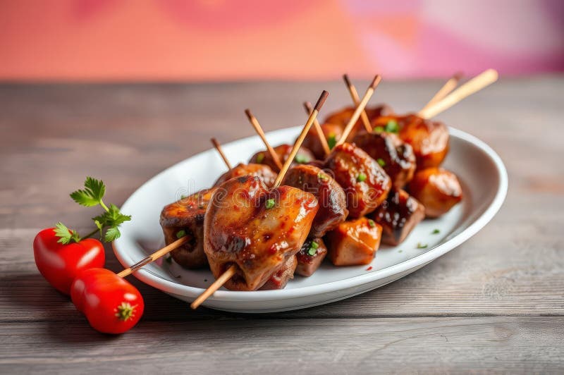 Vibrant Peruvian Anticuchos Delight stock illustrationer