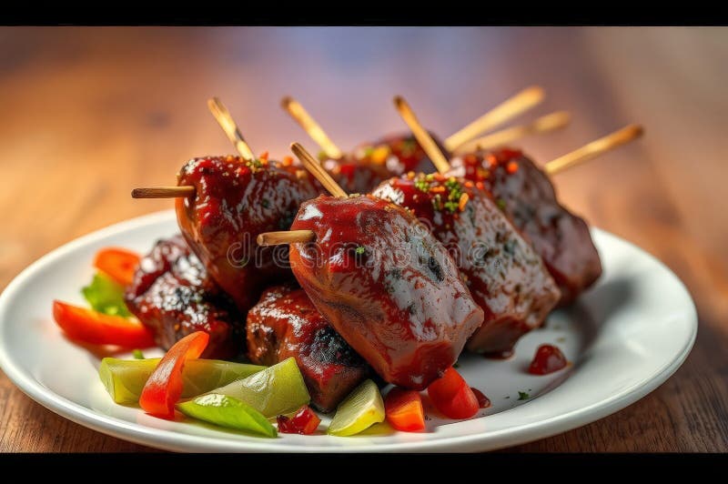 Vibrant Peruvian Anticuchos Delight royaltyfri illustrationer