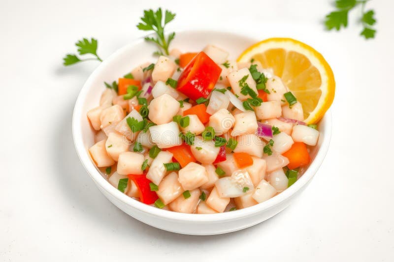 Vibrant Peruvian Ceviche Delight royaltyfri illustrationer