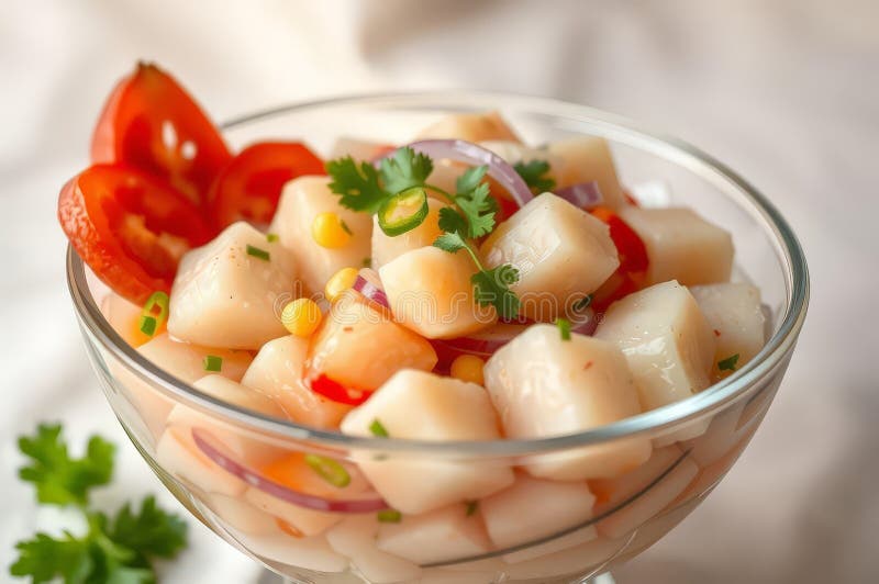 Vibrant Peruvian Ceviche Delight vektor illustrationer