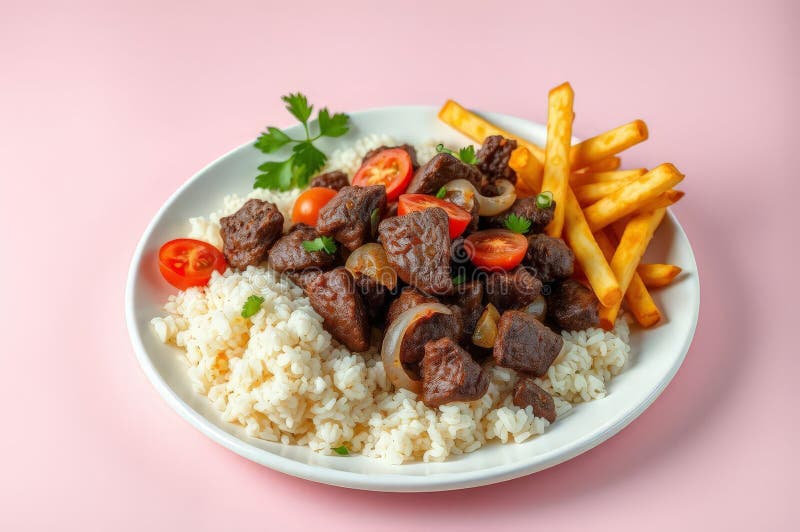 Vibrant Peruvian Lomo Saltado Delight stock illustrationer