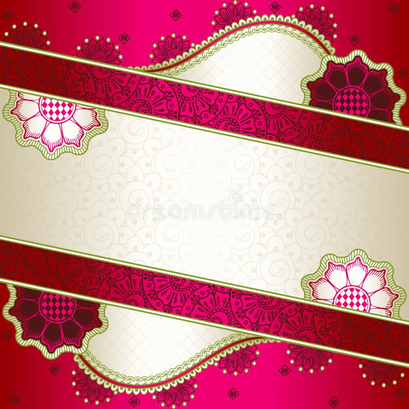 Vibrant pink banner inspired by Indian mehndi vector illustration Vibrant pink banner inspired by Indian mehndi vector illustration