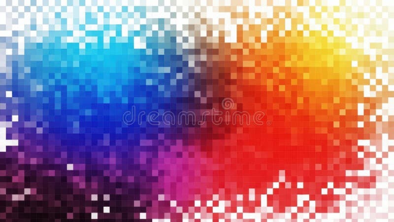 Vibrant pixel art gradient on transparent background royalty free illustration