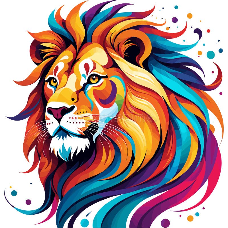 Lion Multicolor Stock Illustrations 530 Lion Multicolor Stock