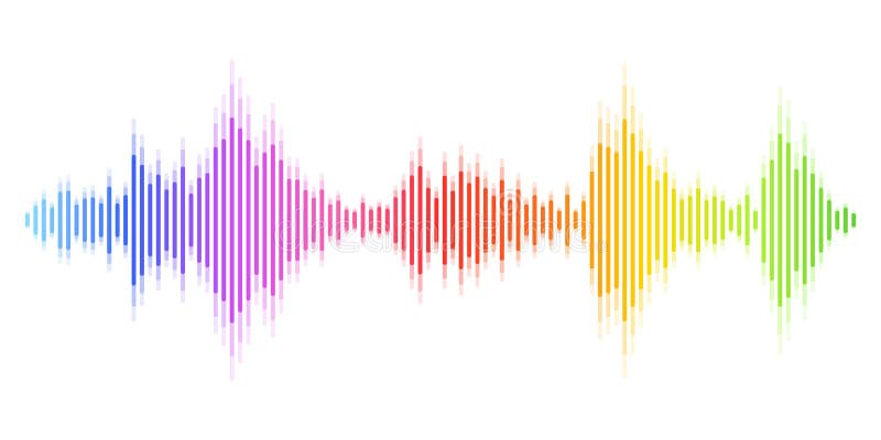 Vibrant Rainbow Colorful Vector Sound Waves Flow Isolated on White ...
