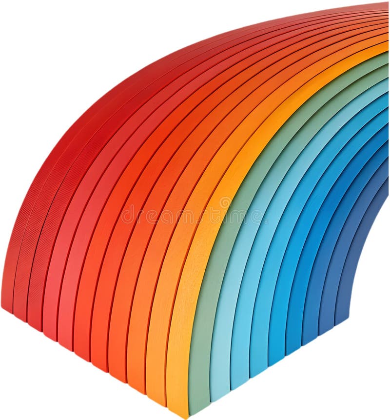 Vibrant rainbow curve with smooth color gradient for design. vector illustration