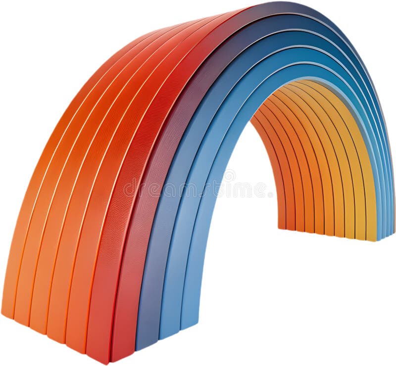 Vibrant rainbow curve with smooth color gradient for design. stock illustration