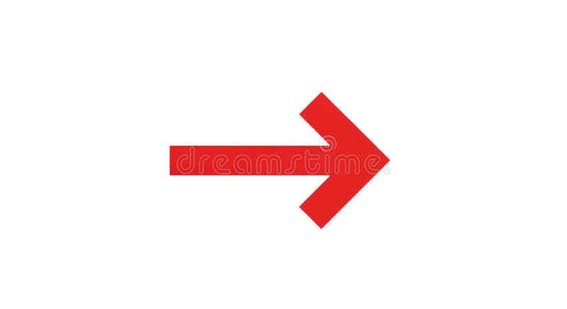 Red arrow pointing right direction, simple navigation symbol, sign design, isolated vector illustration