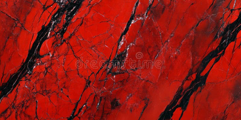 Vibrant red marble background with bold black veins, rich ruby stone texture, dramatic and stock image