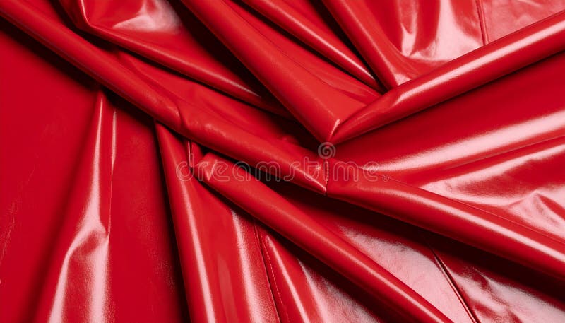Vibrant Red Shiny Fabric Folds Texture stock illustration
