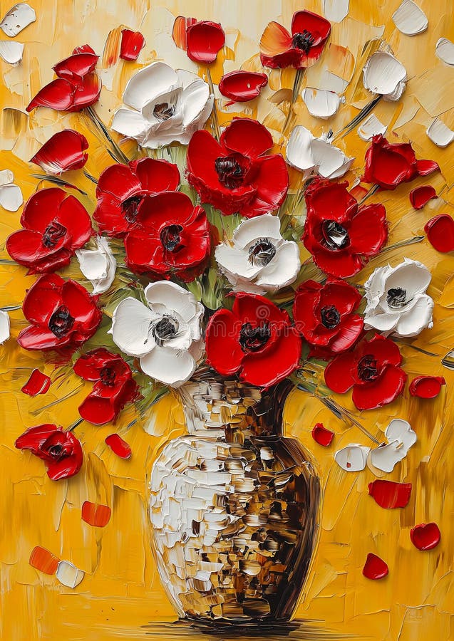 Whimsical Whirlwind: A Vibrant Vase of Colors and Textures royalty free stock image