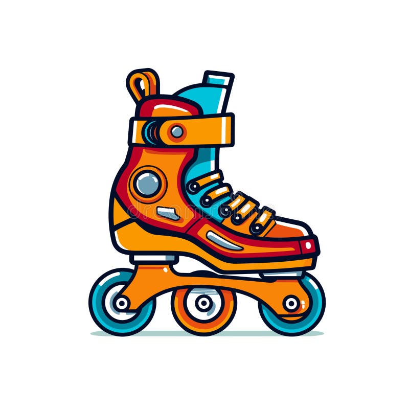 Vibrant Roller Skate Cartoon Illustration royalty free illustration
