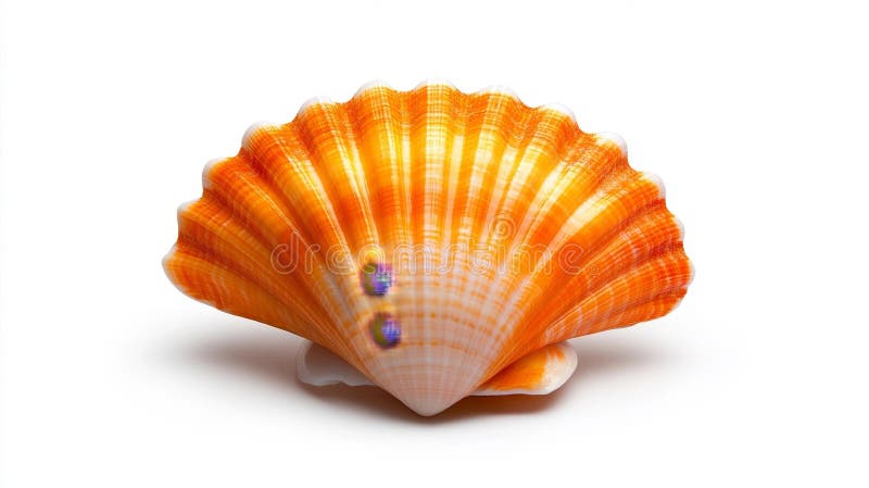 Vibrant seashell with intricate pattern on a white isolated background royalty free illustration