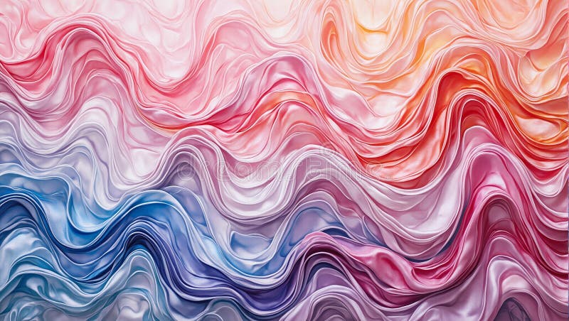 Vibrant silk ribbons flow in harmonious waves royalty free illustration