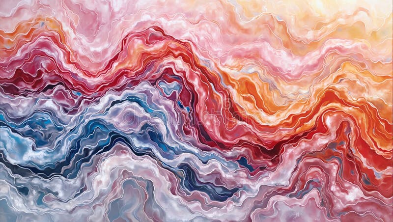 Vibrant silk ribbons flow in harmonious waves royalty free illustration