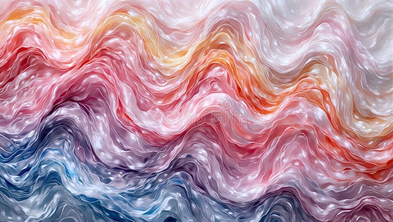 Vibrant silk ribbons flow in harmonious waves vector illustration