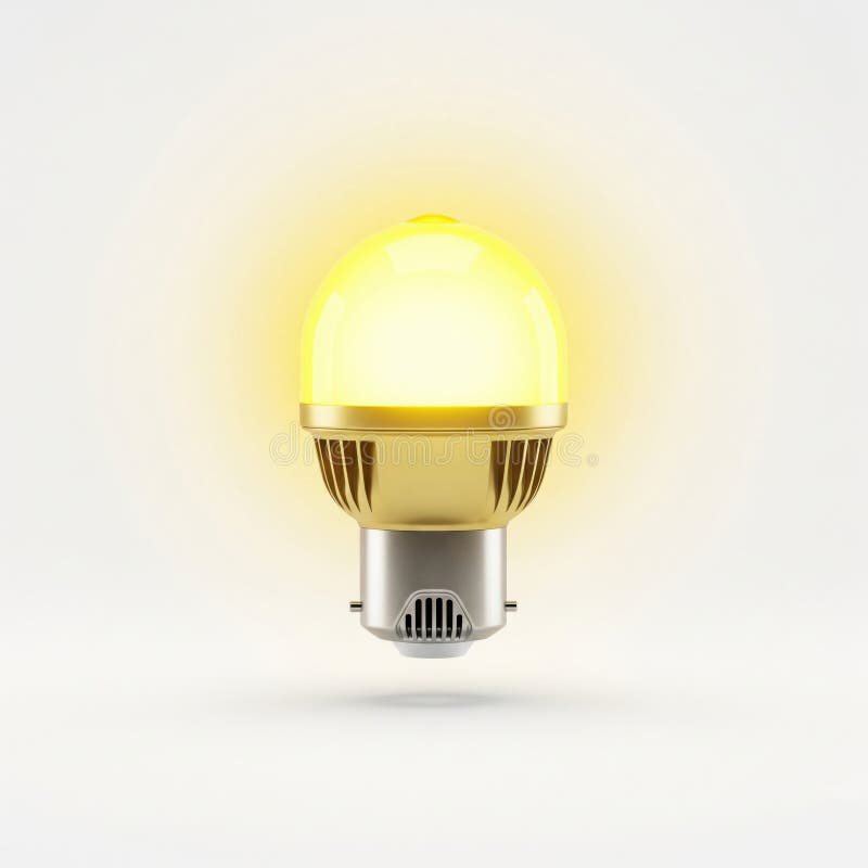 Vibrant smart bulb, glowing yellow royalty free illustration