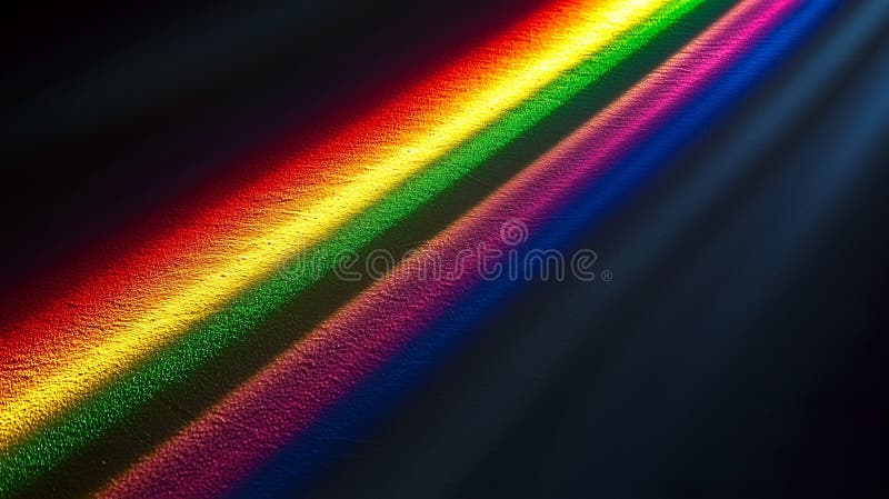 Vibrant spectrum of light creating a rainbow on a dark surface royalty free stock photos