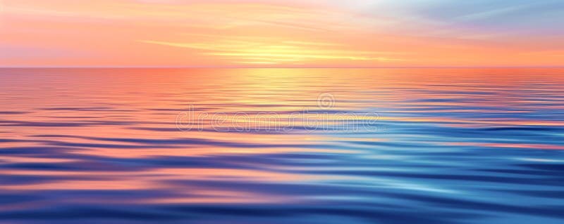 Vibrant sunset over a calm ocean royalty free stock image
