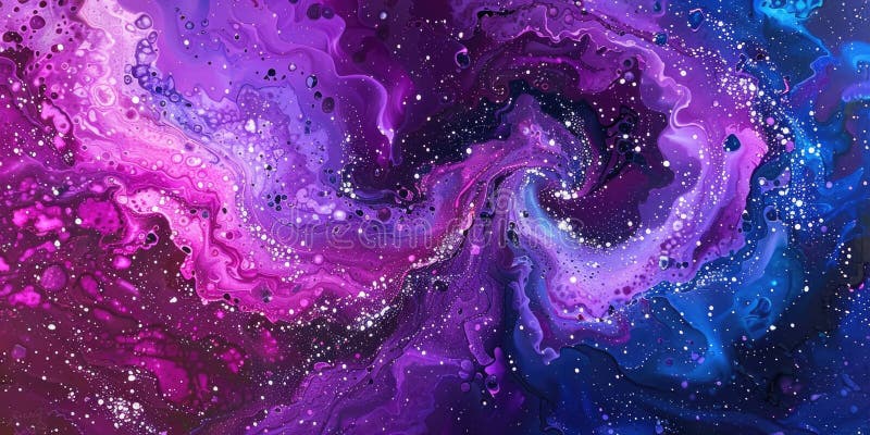 Vibrant swirling galaxy with purple, pink, and blue hues, creating a mesmerizing cosmic scene AIG62 stock images