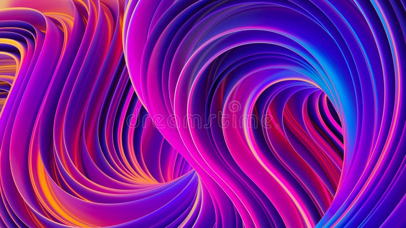 Illustration Abstract Flowing holographic shapes