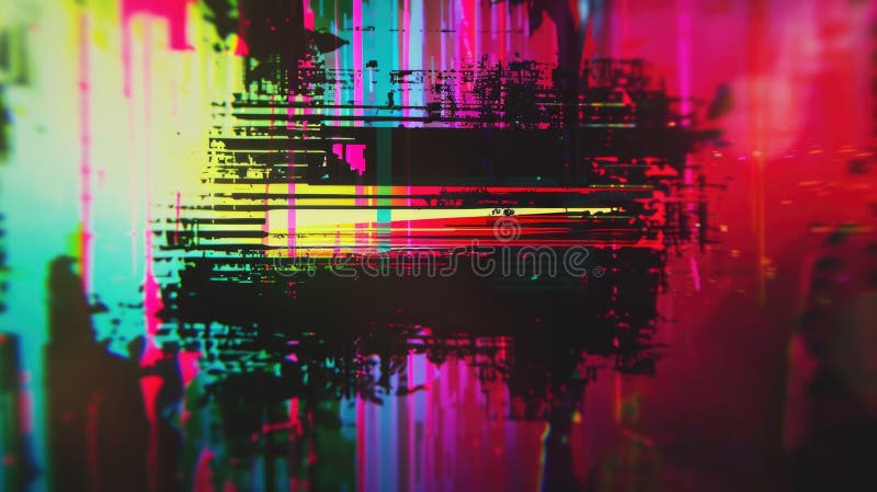A vibrant yet unclear image with blended colors and shapes stock photography